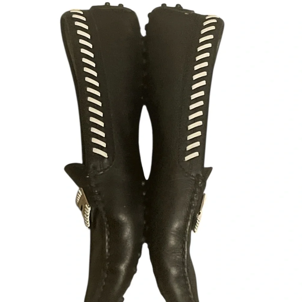 TODS Black and White Women's Loafers - Picture 3 of 7